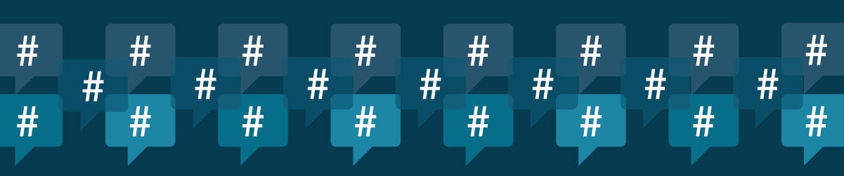 hashtags in conversation bubbles